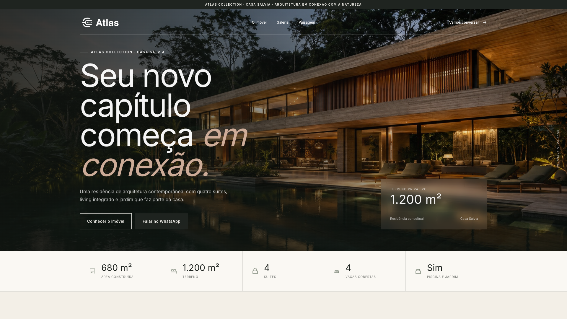 Prévia do template 1 com a Casa Sálvia