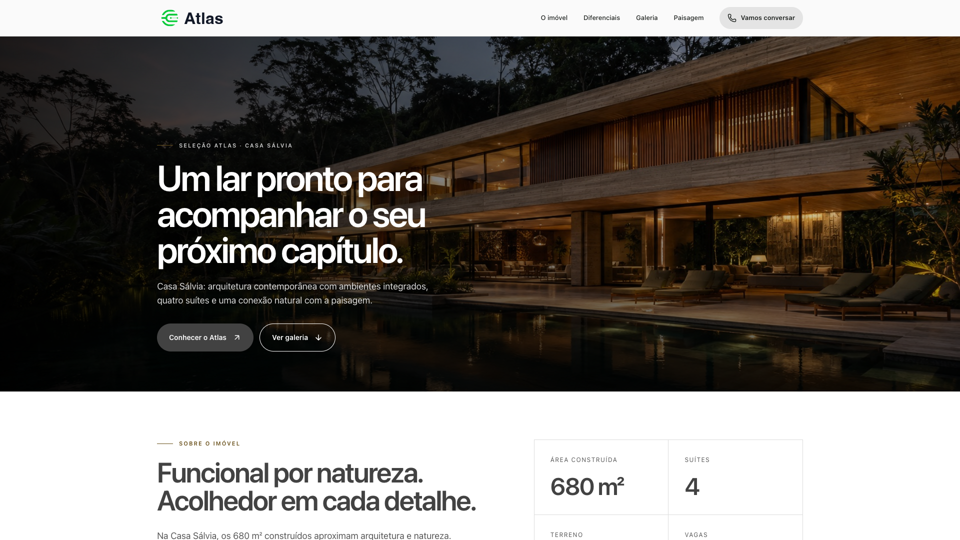 Prévia do template 3 com a Casa Sálvia